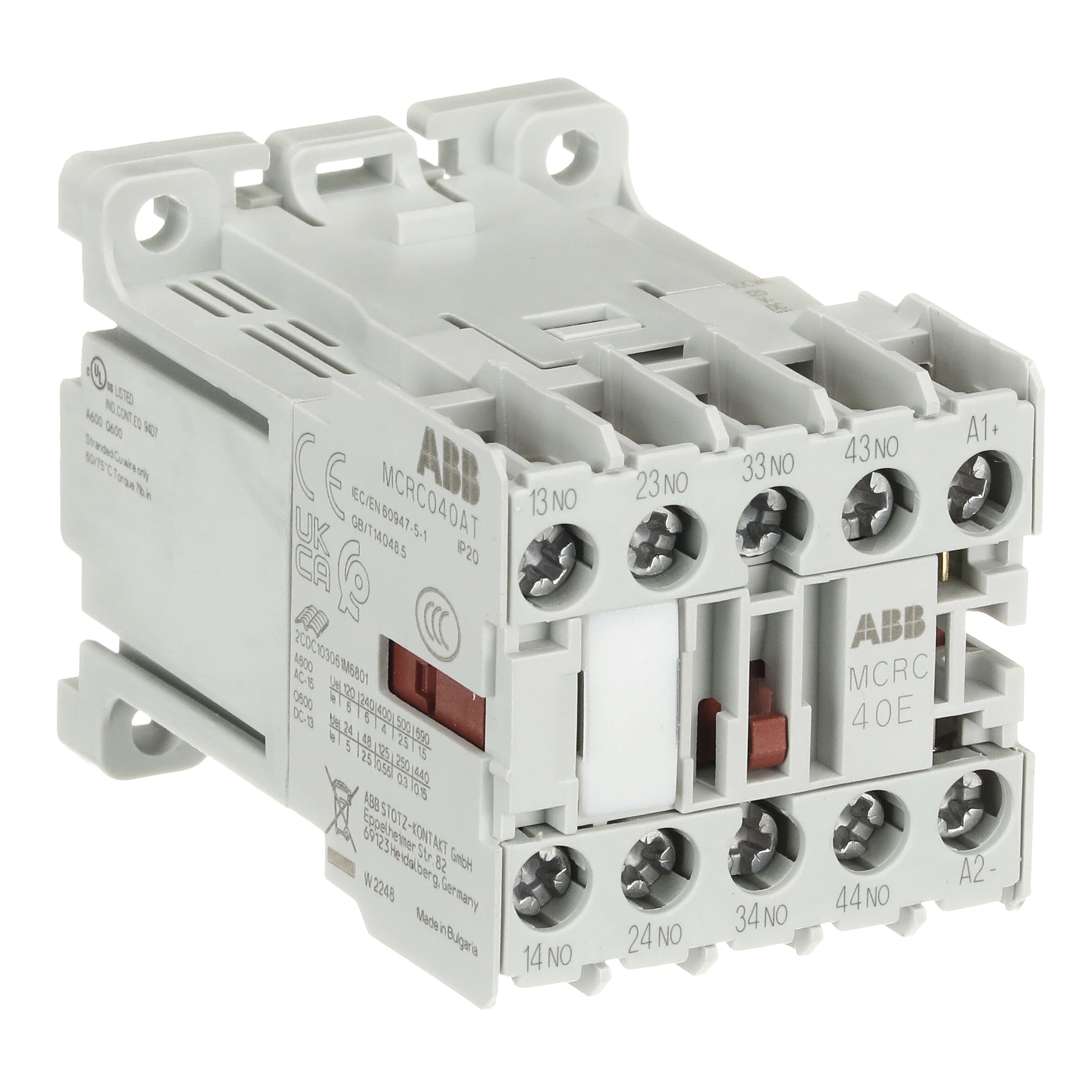 MCRC040ATWLMini Contactor Relay125 V DC4NO0NCScrew Terminals — photo 4 of 4 MCRC040ATWLMini Contactor Relay125 V DC4NO0NCScrew Terminals — photo 4 of 4
