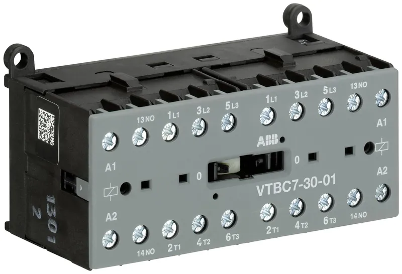 Mini Reversing Contactor VTBC7 50 ... 90 V DC - 3 NO - 0 NC - Screw Terminals — photo 1 of 2