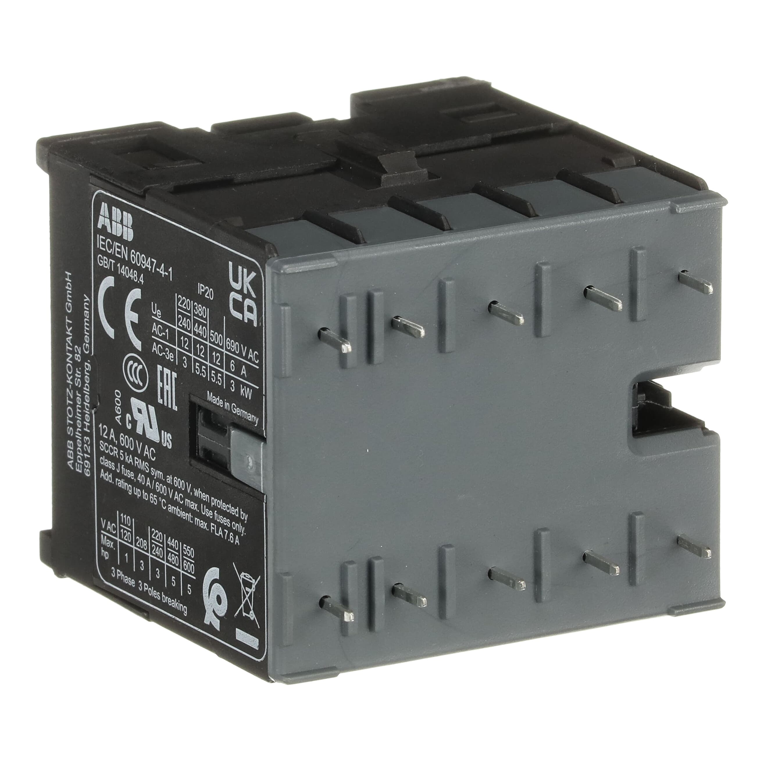 Mini Contactor B7 24 V AC - 3 NO - 0 NC - Soldering Pins — photo 4 of 4
