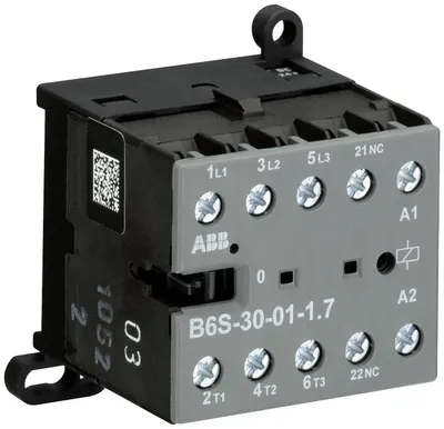 Mini Contactor B6S 17 ... 32 V DC - 3 NO - 0 NC - Screw Terminals