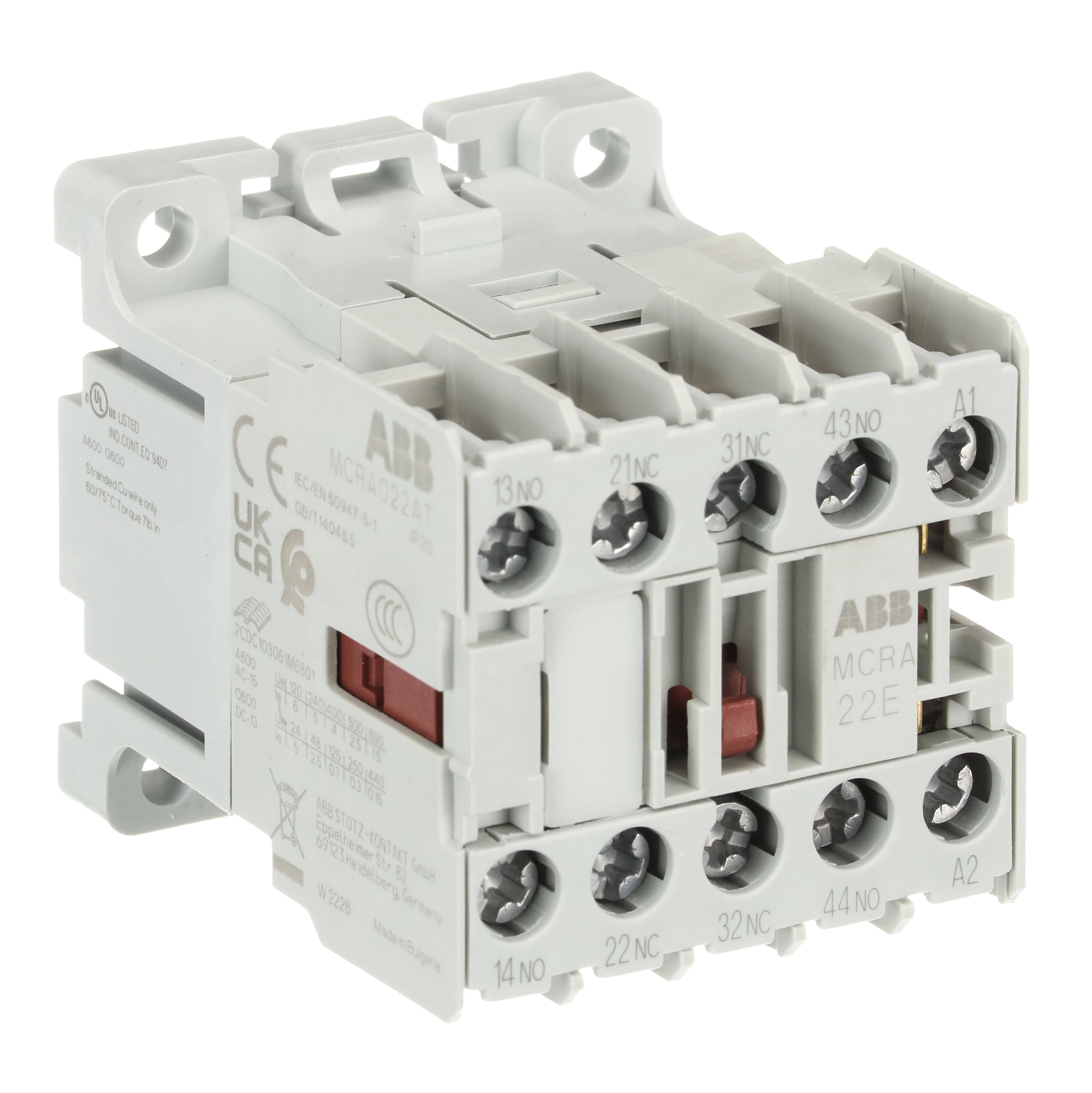 MCRA022AT7Mini Contactor Relay240 V AC2NO2NCScrew Terminals — photo 4 of 4 MCRA022AT7Mini Contactor Relay240 V AC2NO2NCScrew Terminals — photo 4 of 4
