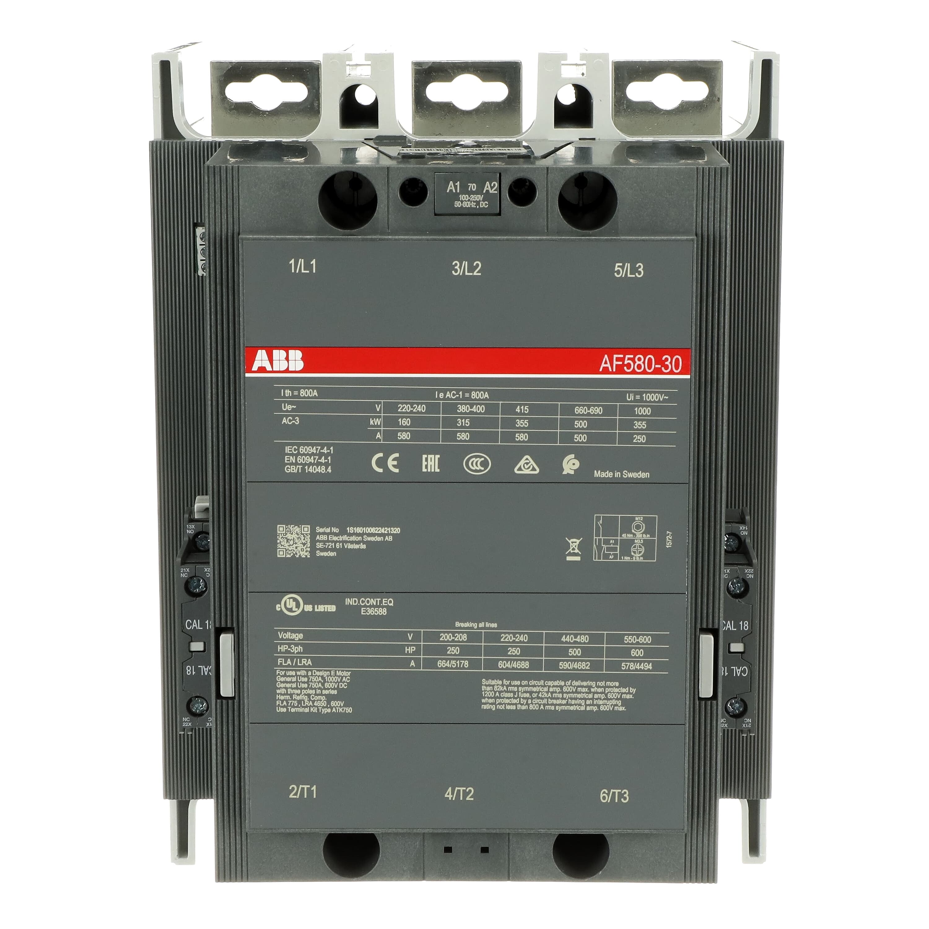 AF580-30-22-70 100-250V 50/60Hz / 100-250V DC Contactor — photo 2 of 4