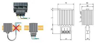 Cabinet heater HG140 150W 120-250V AC/DC