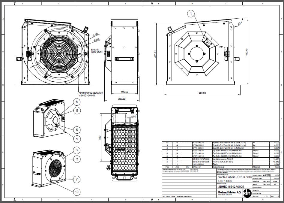 M61: Fan Unit RG31C 50/60Hz ErP15