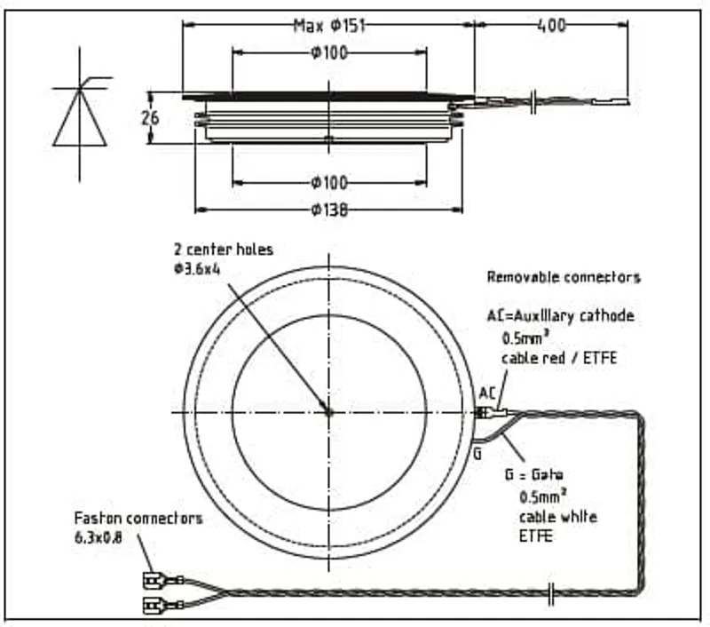 4" Thyristor H=26mm type:5STP38Q4200