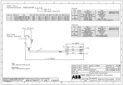 UN6: System-cable CCM, 450cm, A-Out