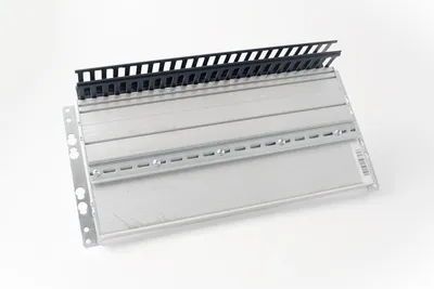 Std mounting Al-profile with DIN Rail, C. Duct, 19"