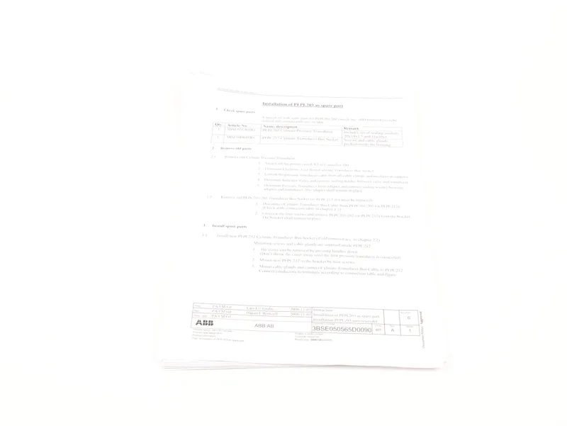 INSTRUCTION FOR PFPL203 PFPL203 as spare part