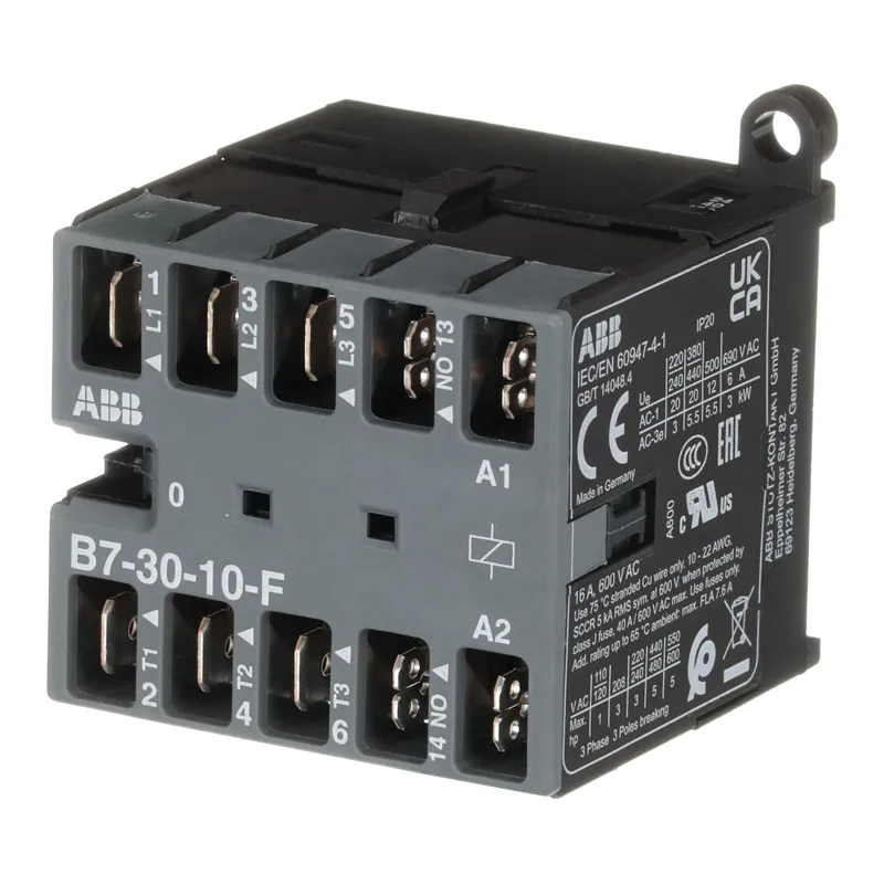 Mini Contactor B7 24 V AC - 3 NO - 0 NC - Flat-Pin Connections — photo 3 of 4