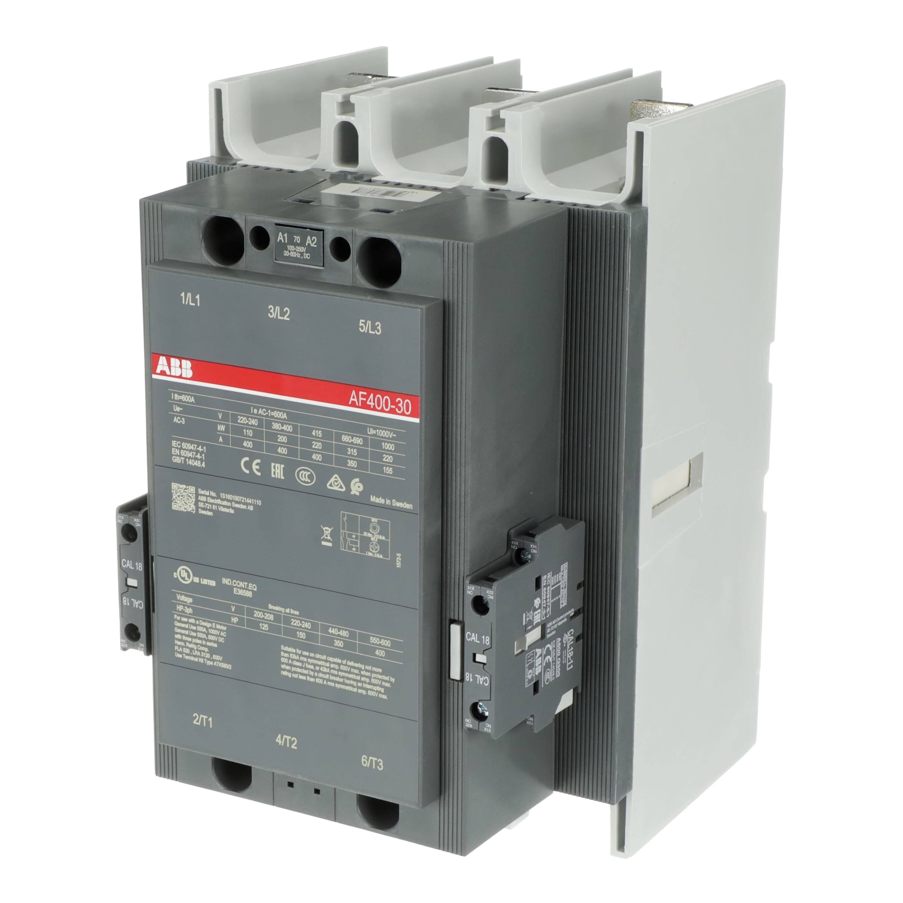 AF400-30-22-70 100-250V 50/60Hz / 100-250V DC Contactor — photo 3 of 4