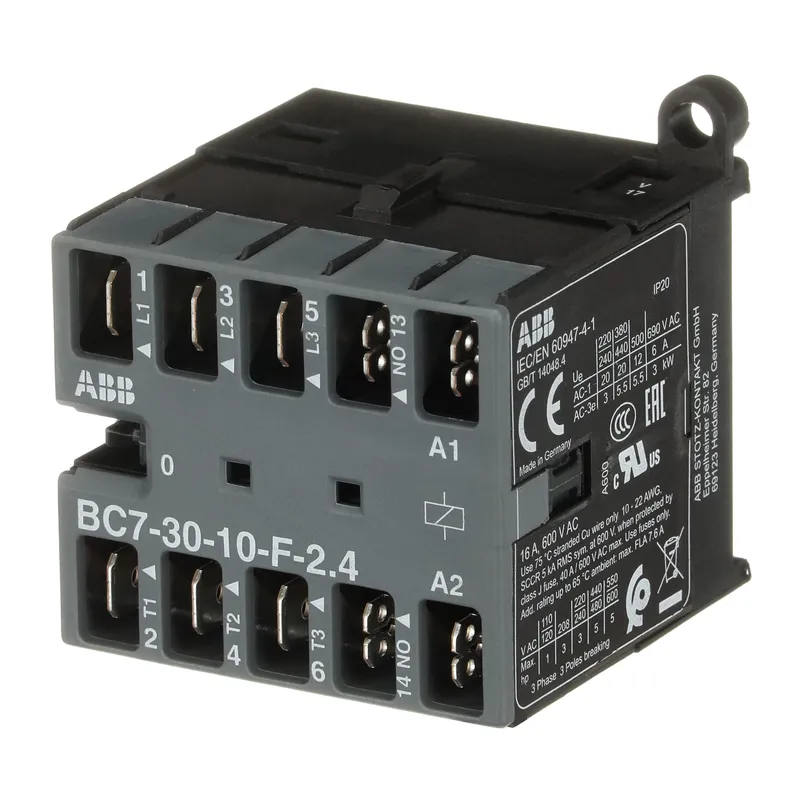 Mini Contactor BC7 17 ... 32 V DC - 3 NO - 0 NC - Flat-Pin Connections — photo 3 of 4