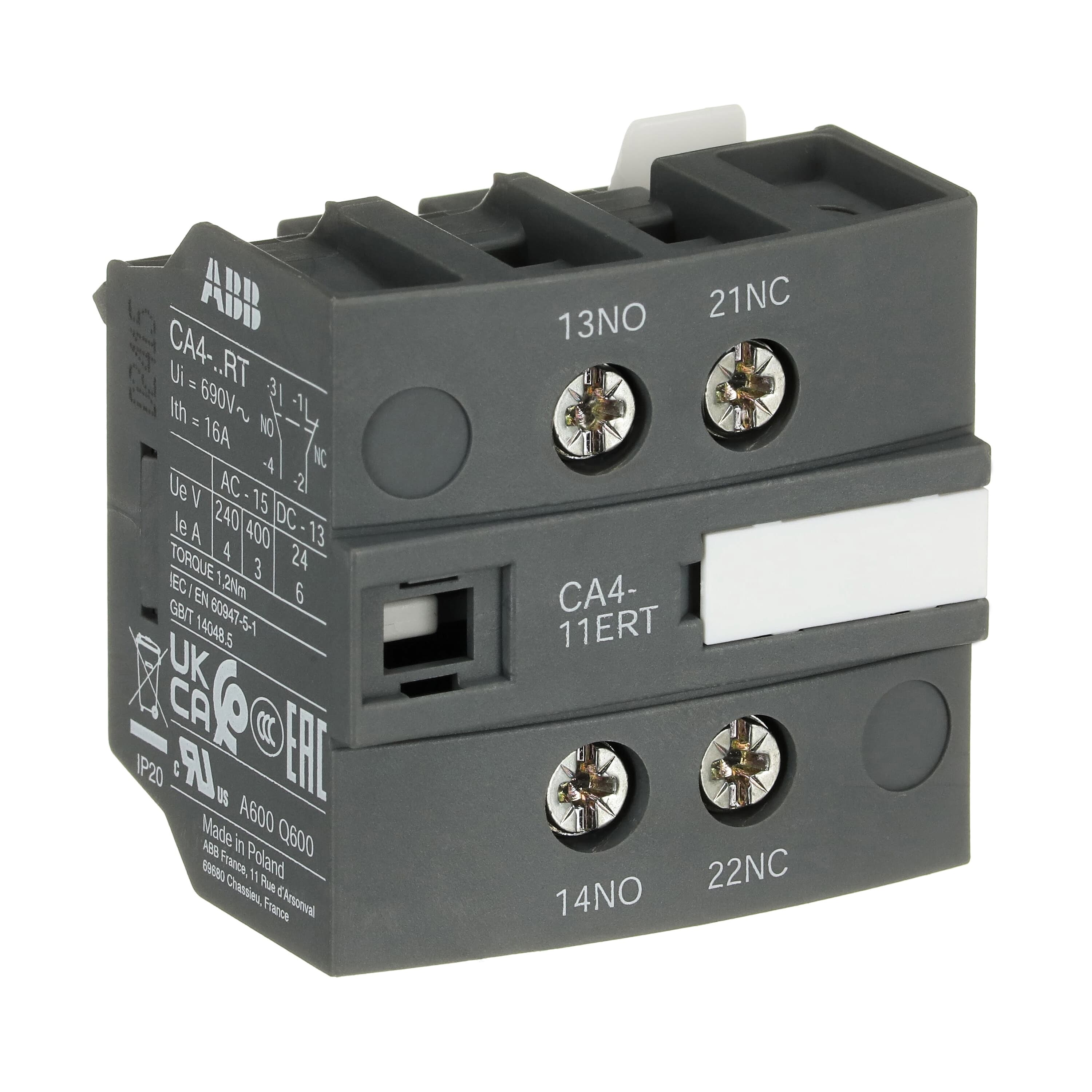 CA4-11ERT Auxiliary Contact Block — photo 1 of 4