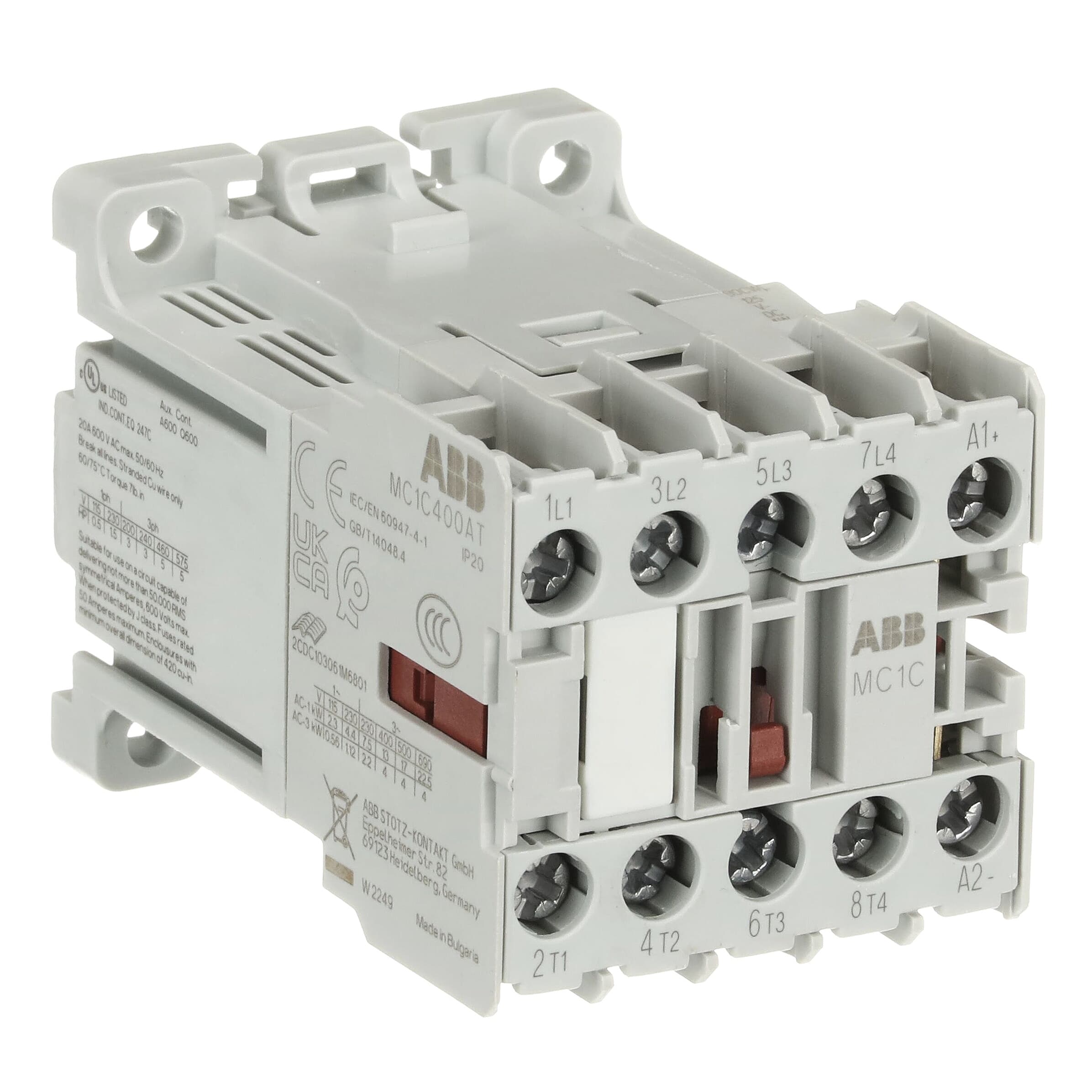 Mini Contactor MC1 125 V DC - 4 NO - 0 NC - Screw Terminals — photo 4 of 4