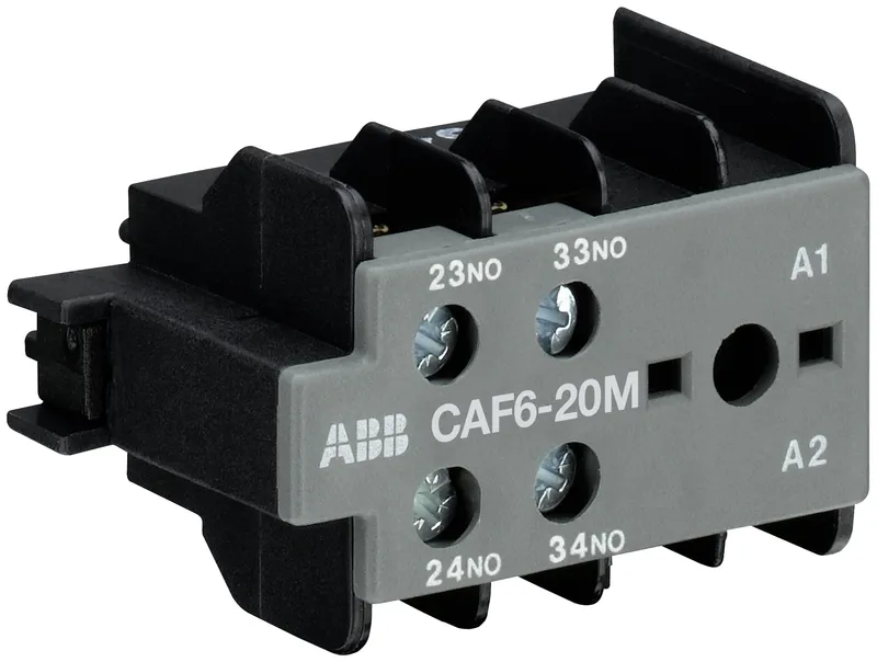 CAF6-20M Auxiliary Contact 2NO/0NC screw terminal, front mounted
