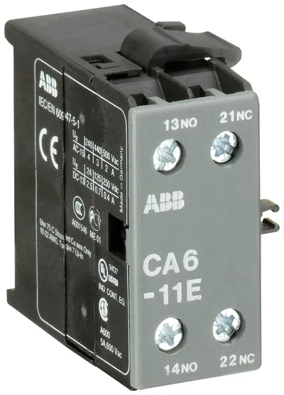 CA6-11E Auxiliary Contact 1NO/1NC screw terminal, side mounted
