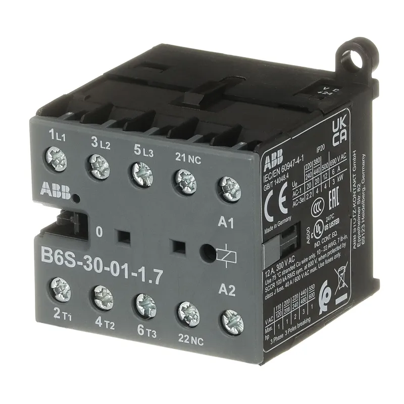 Mini Contactor B6S 24 V DC - 3 NO - 0 NC - Screw Terminals — photo 3 of 4