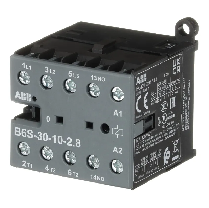 Mini Contactor B6S 17 ... 32 V DC - 3 NO - 0 NC - Screw Terminals — photo 3 of 4
