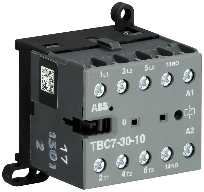 Mini Contactor TBC7 77 ... 143 V DC - 3 NO - 0 NC - Screw Terminals — photo 1 of 2