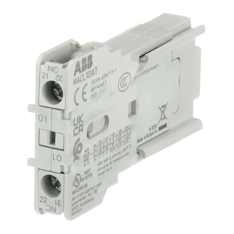 MACL101AT Auxiliary Contact 1NC screw terminal, side mounted — photo 3 of 4