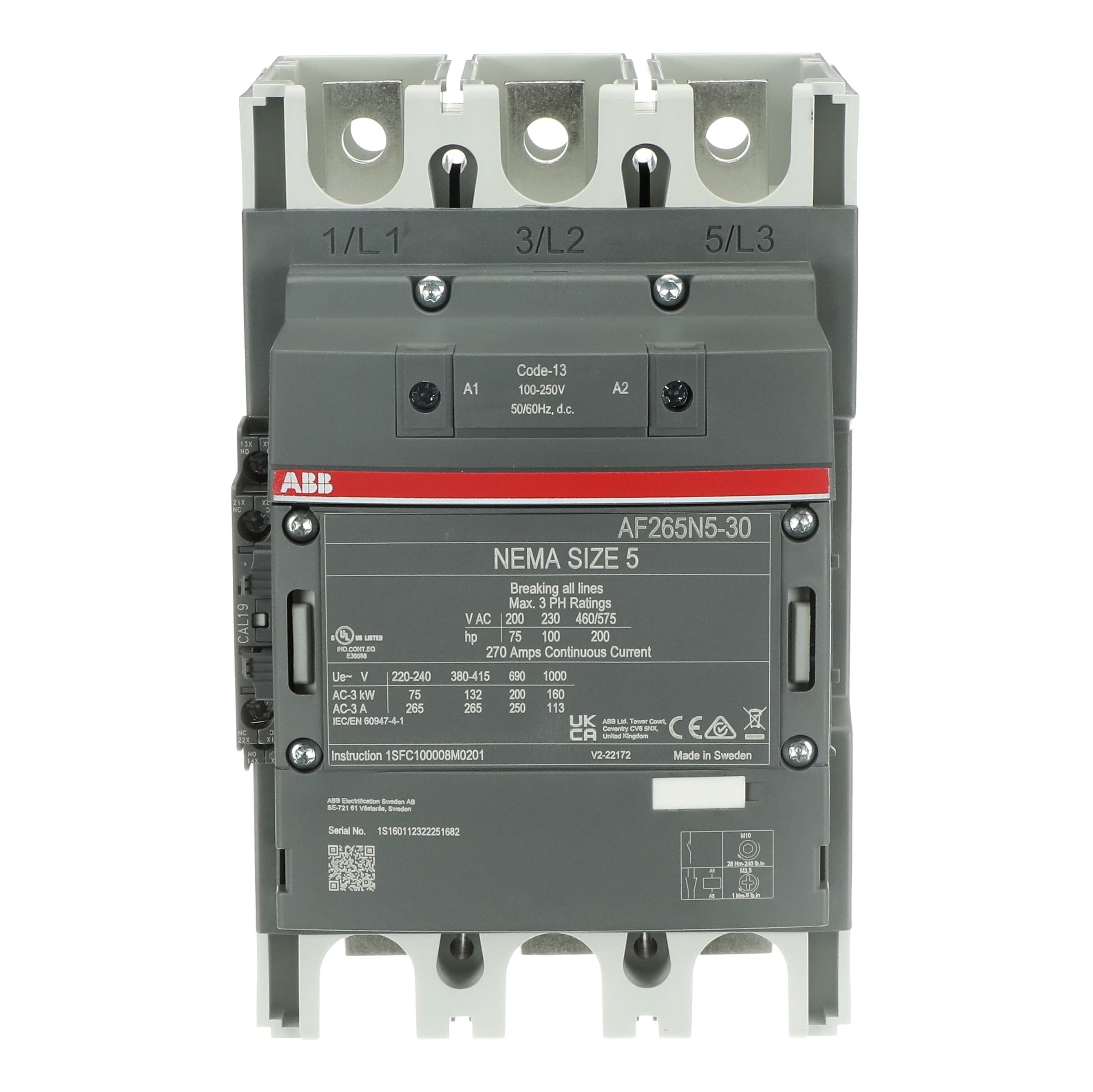 AF265N5-30-11-13 Contactor — photo 2 of 4