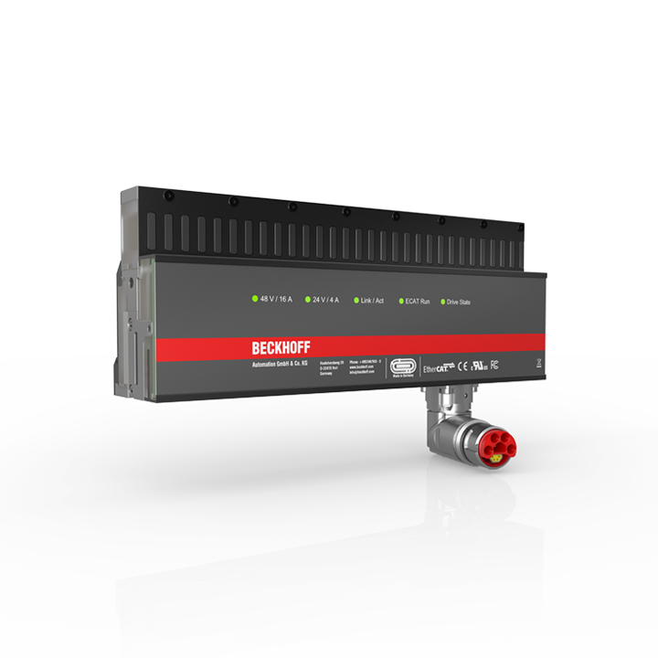 Motor module with integrated NCT functionality, straight, with plug connector for infeed