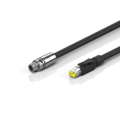 CP-Link 4 cable, shielded, PUR, 4 x 2 x AWG24/7, drag-chain suitable, black, Cat.6A