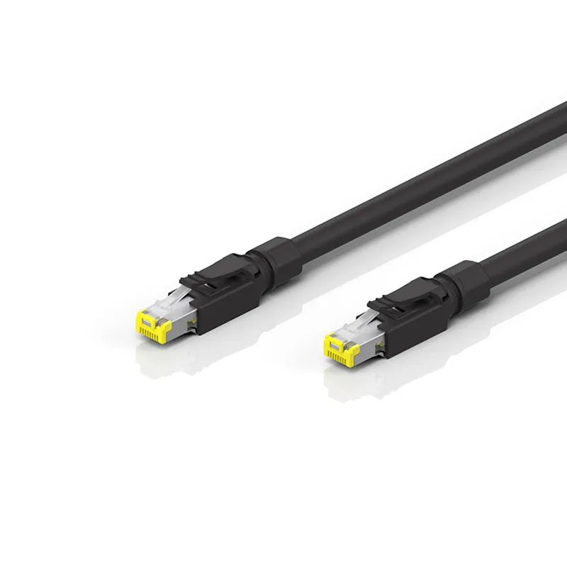 CP-Link 4 cable, shielded, PUR, 4 x 2 x AWG24/7, drag-chain suitable, black, Cat.6A