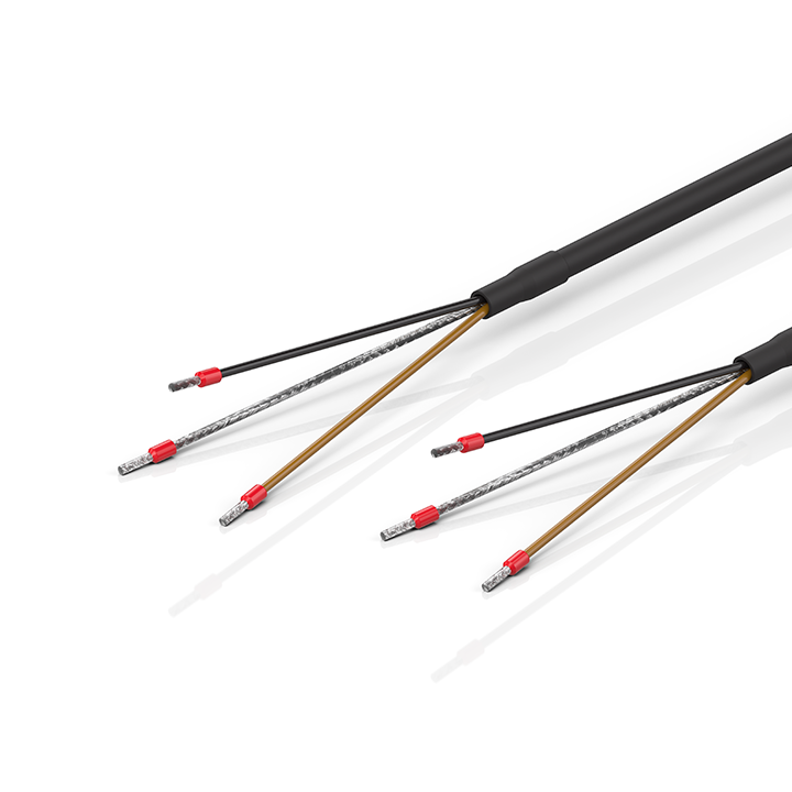 Power cable, shielded, PVC, 1 x 2 x AWG18, CCC, black