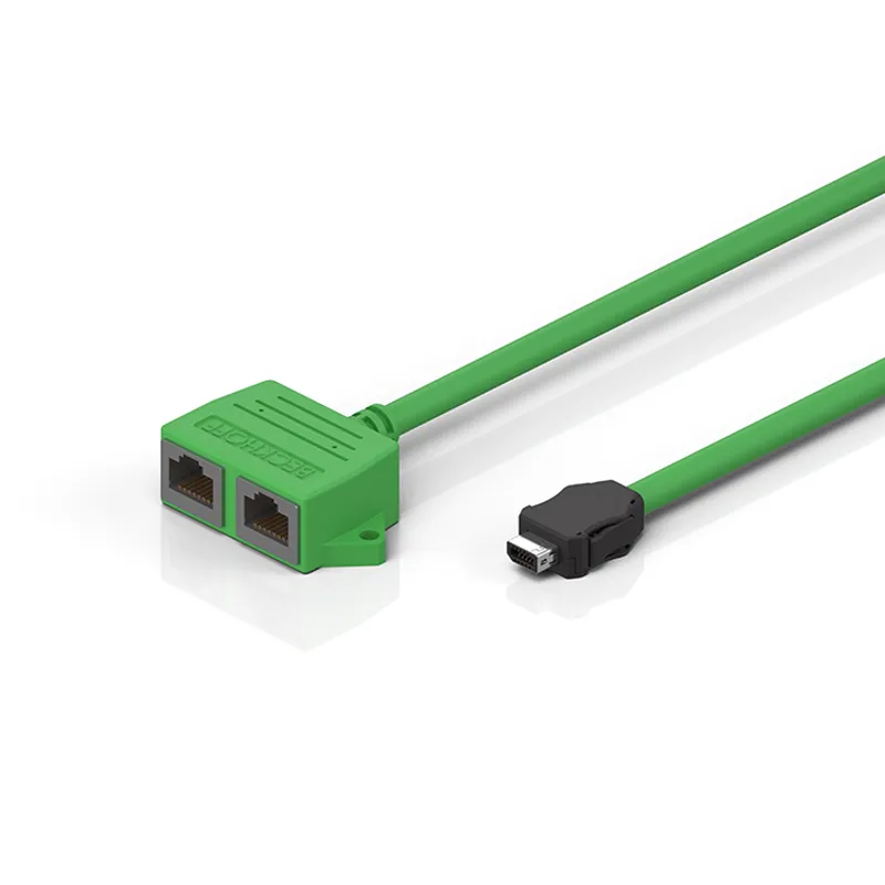 Industrial Ethernet/EtherCAT adapter, shielded, PVC, 5 x 2 x 0.14 mm², fixed installation, green