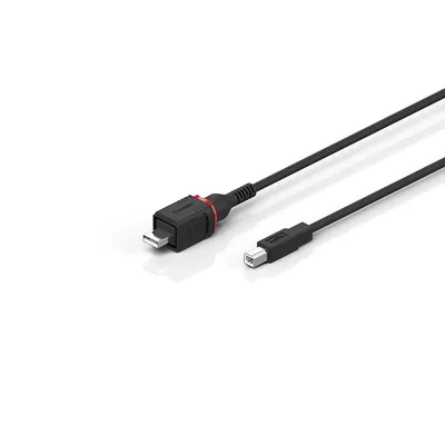 USB cable, shielded, PVC, fixed installation, black