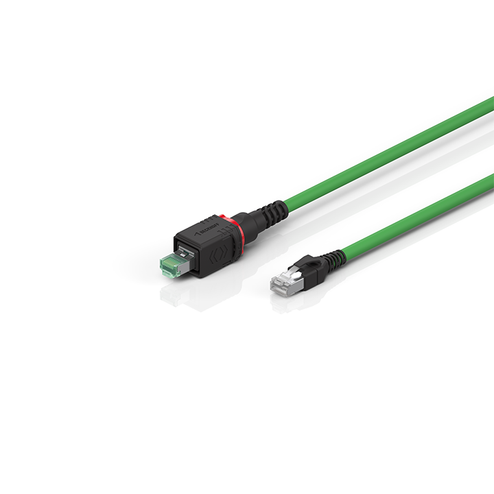 Industrial Ethernet/EtherCAT cable, PUR, 4 x 2 x AWG26/7, fixed installation, green, Cat.6A