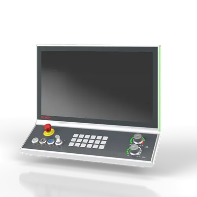 CNC multi-touch Control Panel in a special CNC function design with connection block for modular mounting arm adaptation