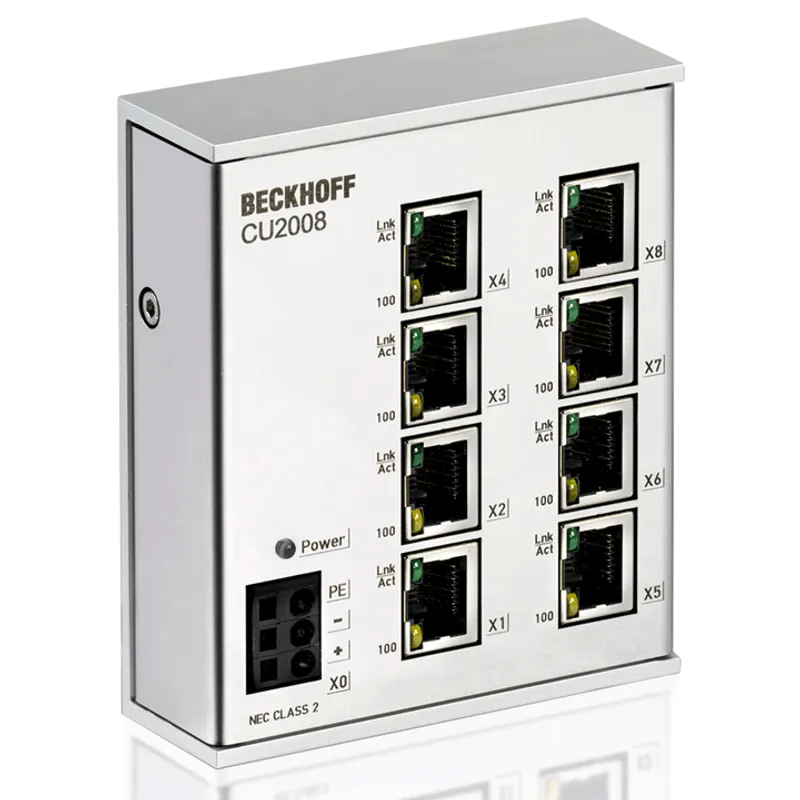 Infrastructure, 8-port switch, Ethernet, 100 Mbit/s, 24 V DC, RJ45