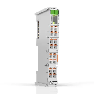 EtherCAT Terminal, 1-channel analog input, measuring bridge, full bridge, 24 bit, push-in, sensor supply 5/10 V DC, with 1 x digital input, 1 x digital output