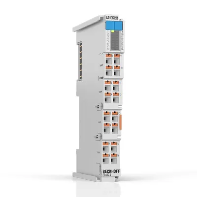 EtherCAT Terminal, 4-channel analog output, multi-function, ±10 V, ±20 mA, 16 bit, single-ended, 10 ksps, push-in