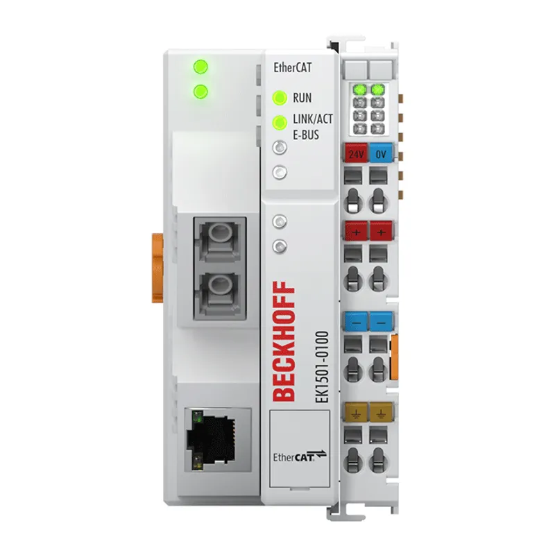EtherCAT Coupler, media converter (multi-mode fiber optic, RJ45 OUT) with ID switch