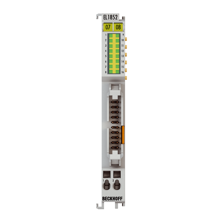 EtherCAT Terminal, 8-channel digital input + 8-channel digital output, 24 V DC, 3 ms, 0.5 A, flat-ribbon cable