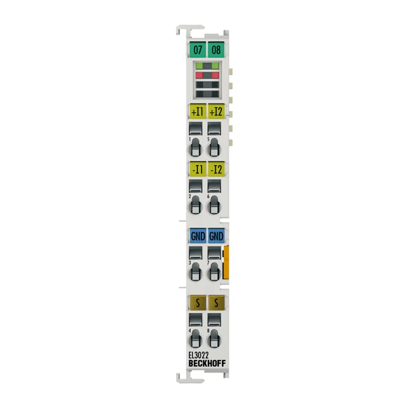 EtherCAT Terminal, 2-channel analog input, current, 4…20 mA, 12 bit, differential