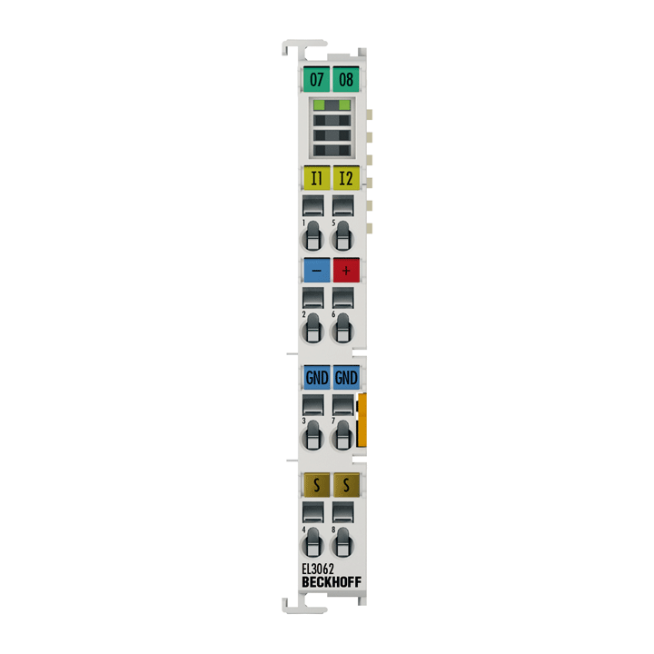 EtherCAT Terminal, 2-channel analog input, voltage, 0…10 V, 12 bit, single-ended