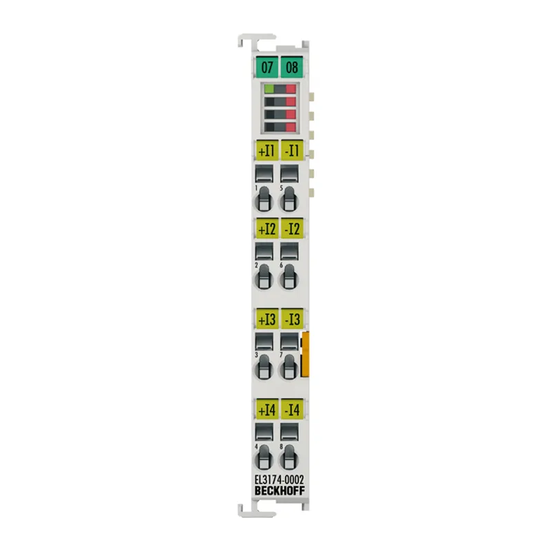 EtherCAT Terminal, 4-channel analog input, multi-function, ±10 V, ±20 mA, 16 bit, differential, electrically isolated
