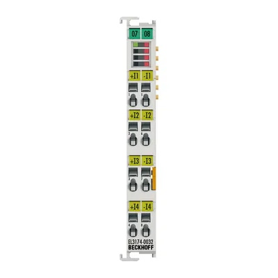EtherCAT Terminal, 4-channel analog input, multi-function, ±3 V, ±20 mA, 16 bit, differential, electrically isolated