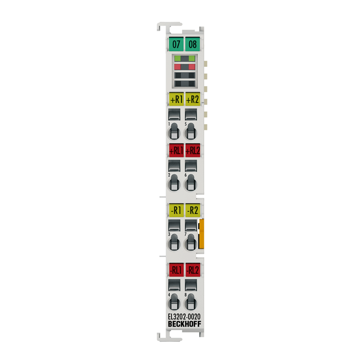 EtherCAT Terminal, 2-channel analog input, temperature, RTD (Pt100), 16 bit, high-precision, factory calibrated