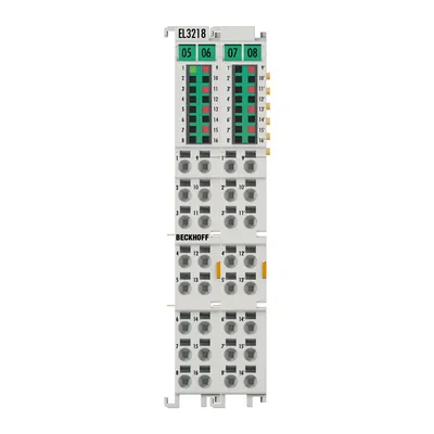 EtherCAT Terminal, 8-channel analog input, temperature, RTD (Pt100), 16 bit, 3-wire connection