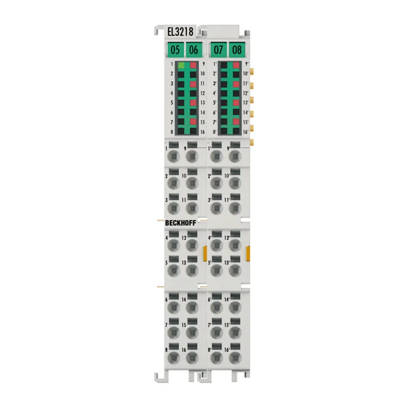 EtherCAT Terminal, 8-channel analog input, temperature, RTD (Pt100), 16 bit, 3-wire connection