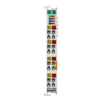 EtherCAT Terminal, 4-channel analog input, temperature, thermocouple, 24 bit, electrically isolated