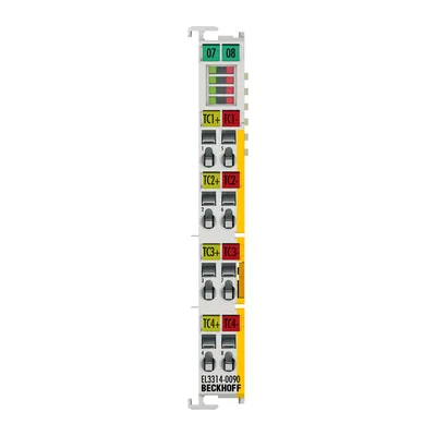 EtherCAT Terminal, 4-channel analog input, temperature, thermocouple, 16 bit, TwinSAFE SC