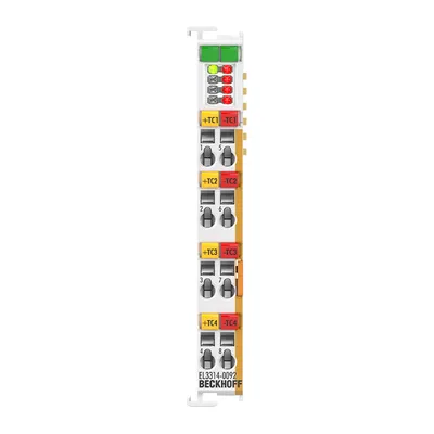 EtherCAT Terminal, 4-channel analog input, temperature, thermocouple, 24 bit, galvanically isolated, TwinSAFE SC