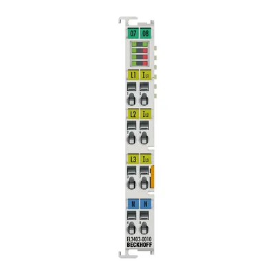 EtherCAT Terminal, 3-channel analog input, power measurement, 500 V AC, 5 A, 16 bit