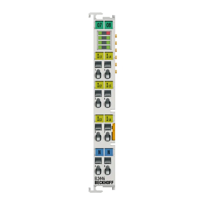 EtherCAT Terminal, 6-channel analog input, current, 1 A, 24 bit, distributed power measurement