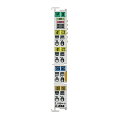 EtherCAT Terminal, 2-channel analog input, voltage, ±10 V, ±5 V, ±2.5 V, ±1.25 V, 24 bit, high-precision, factory calibrated